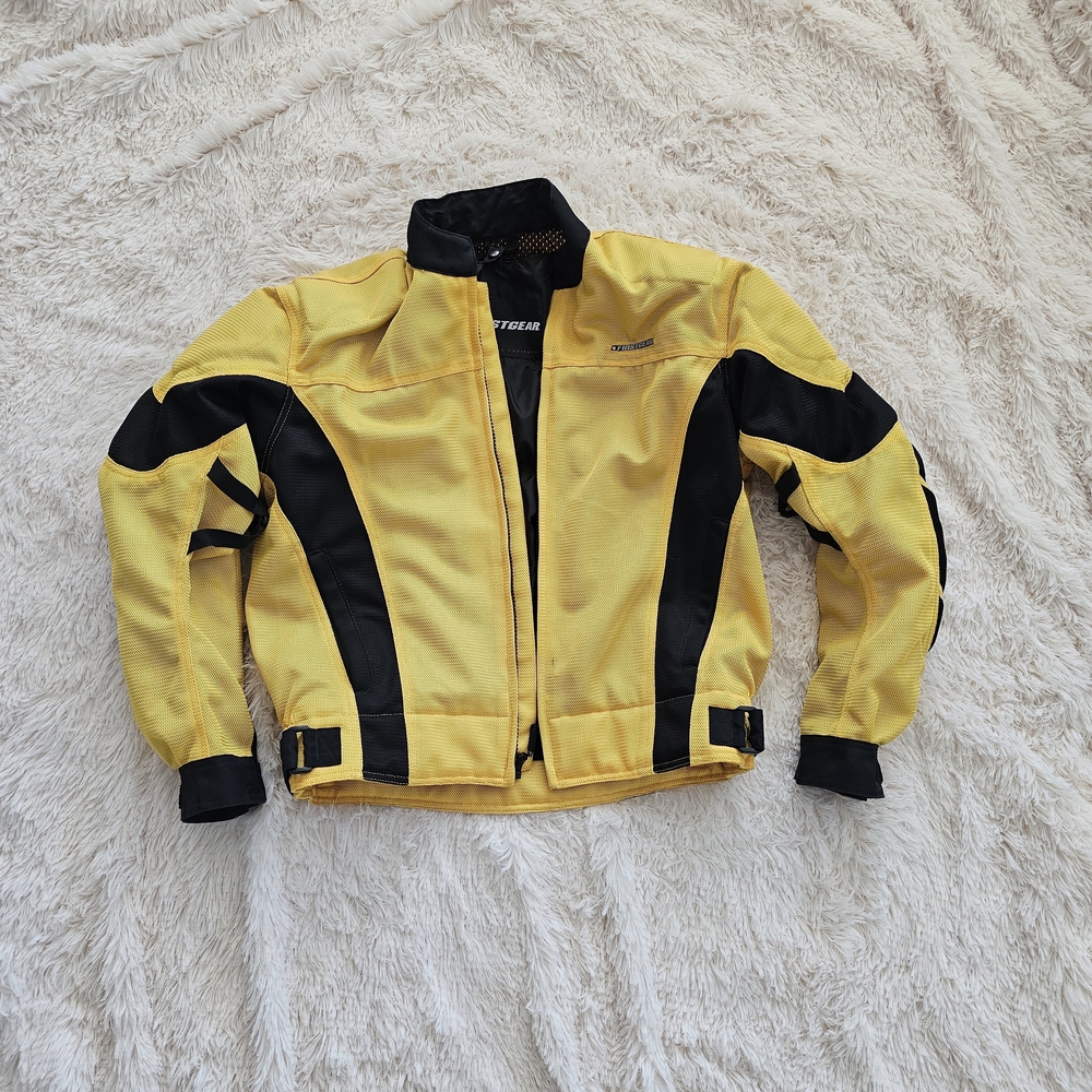 Men's Yellow & Black Motorcycle Raincoat Jacket